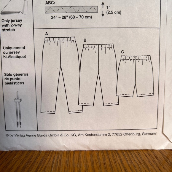 GIRLS PANTS, BURDA Sewing Pattern Size 6 - 13 - Picture 5 of 6